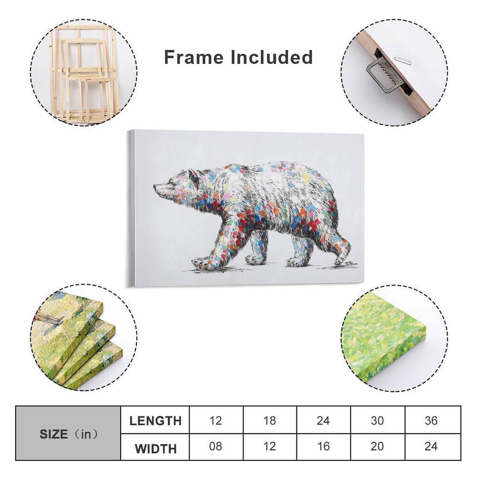 Amazon.co.jp: 抽象画 熊の絵 動物の絵 ポスター 印刷 ポスター